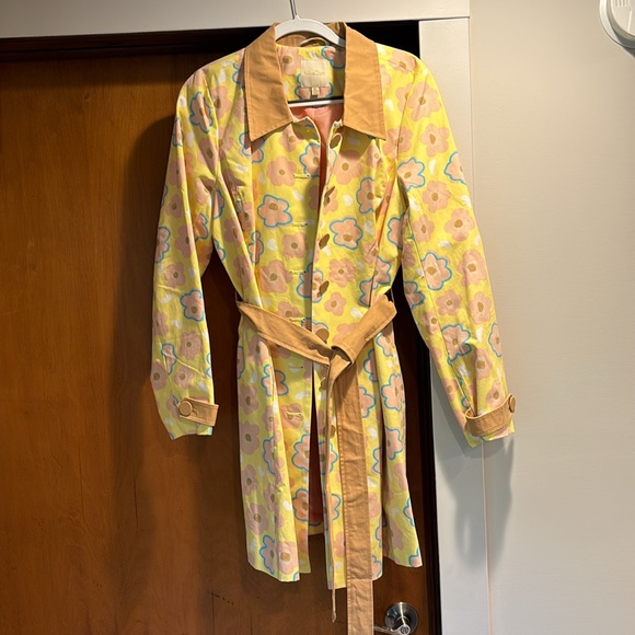 NWOT- Modcloth Yellow Floral Coat - Picture 2 of 4